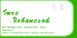 imre urbancsok business card